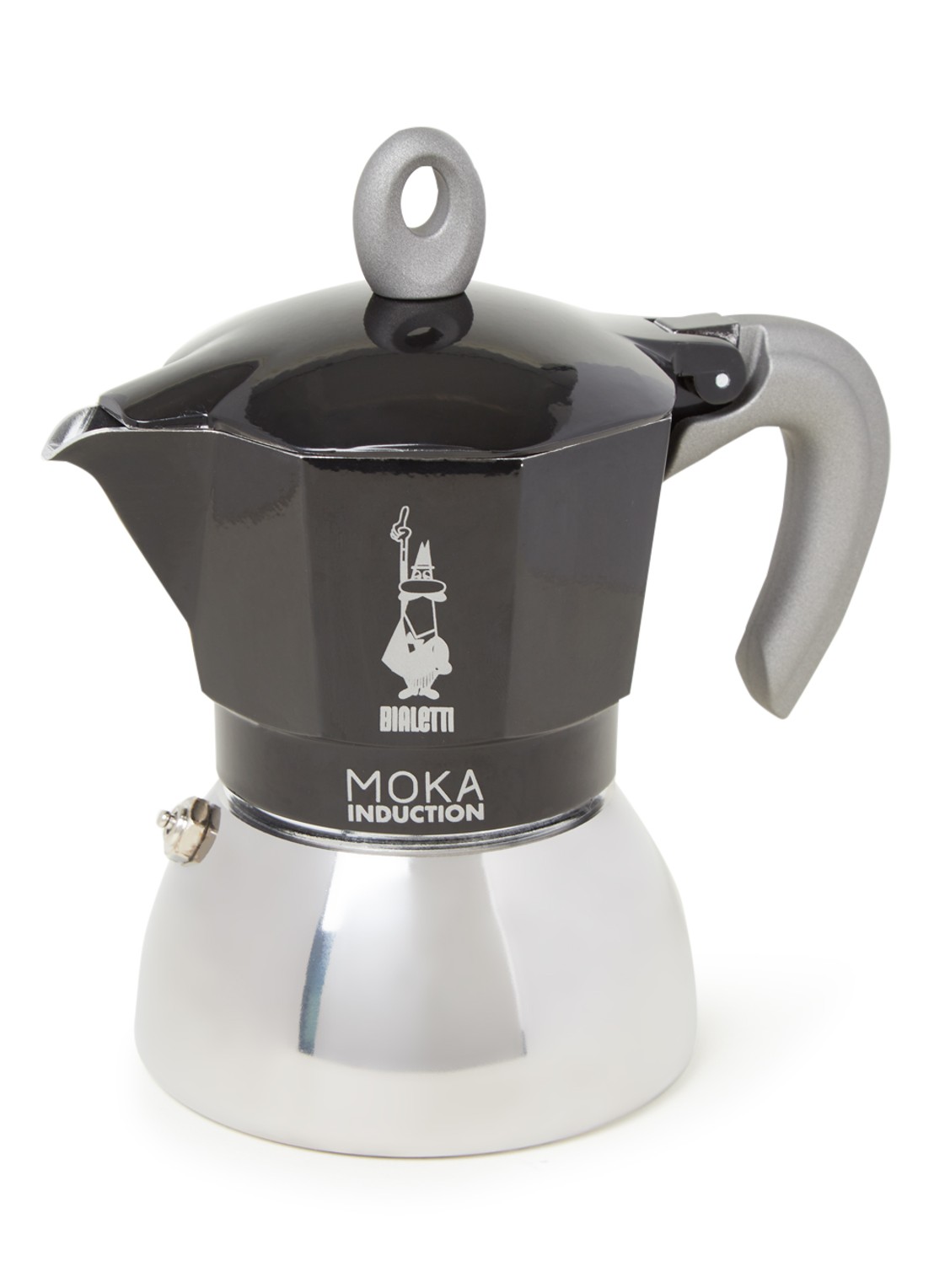 Bialetti Moka Inductie percolator 4-kops - voorkant 2 zwart