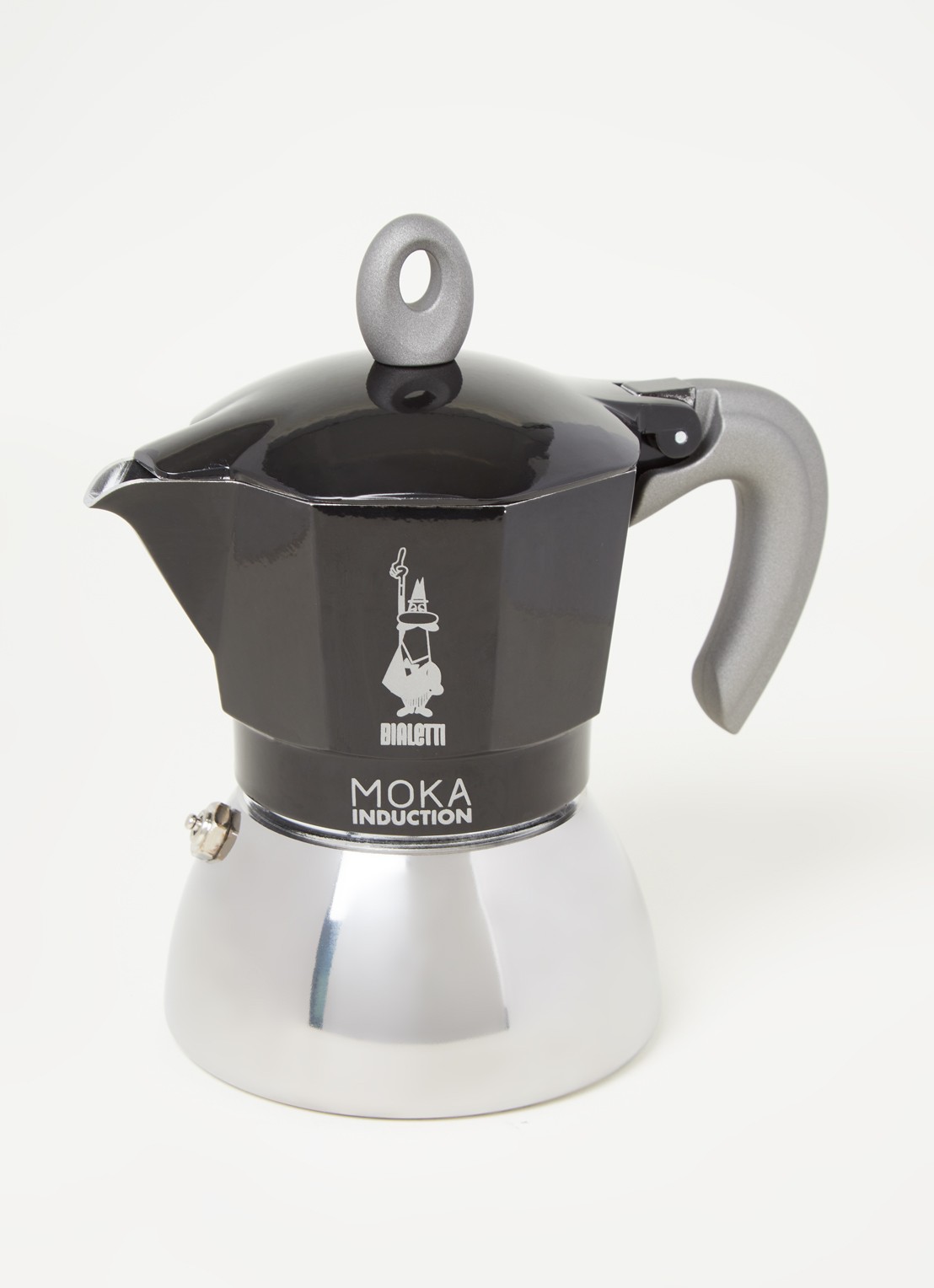Bialetti Moka Inductie percolator 4-kops - voorkant 3 zwart