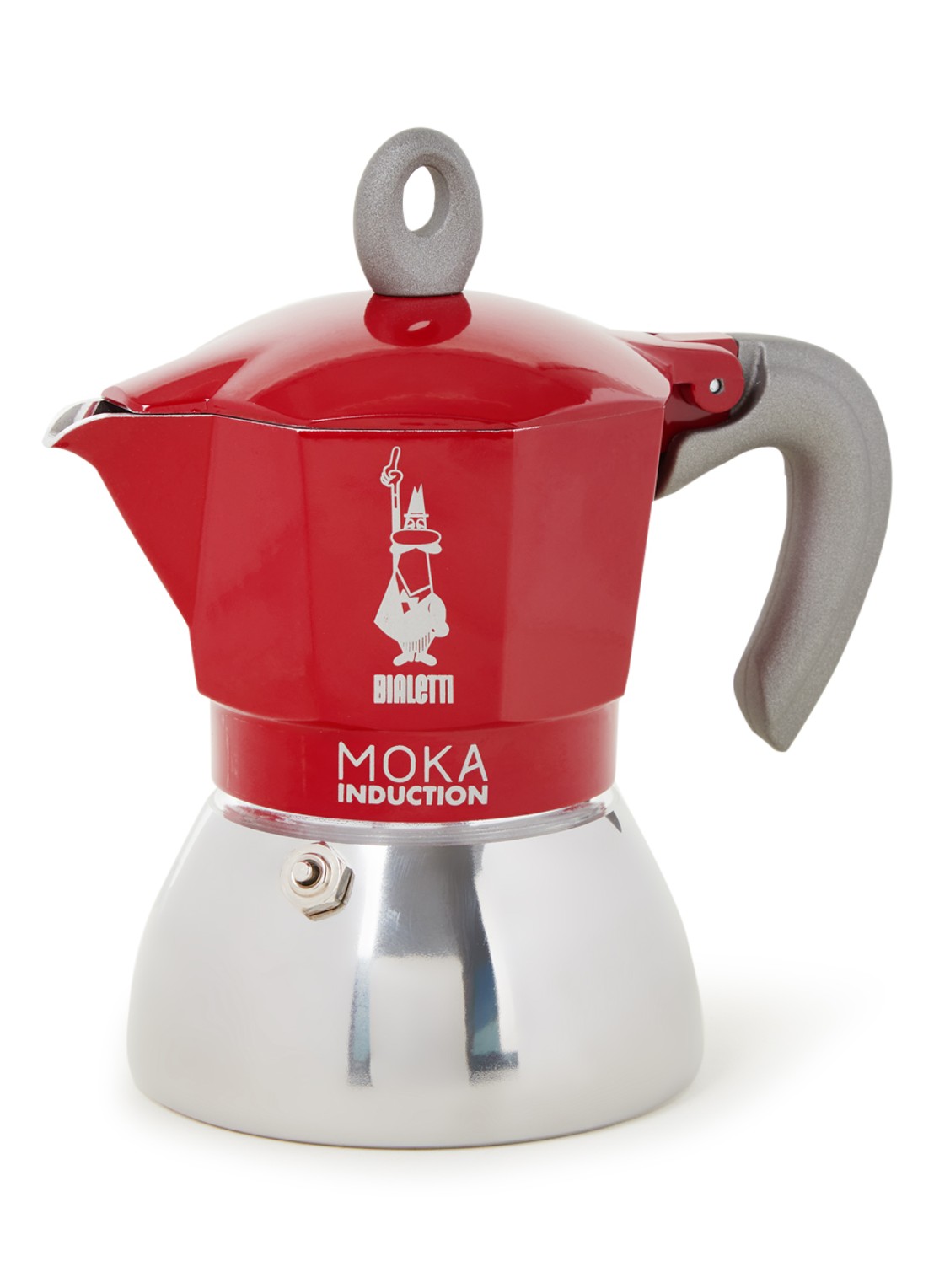 Bialetti Moka Inductie percolator 4-kops - voorkant steenrood
