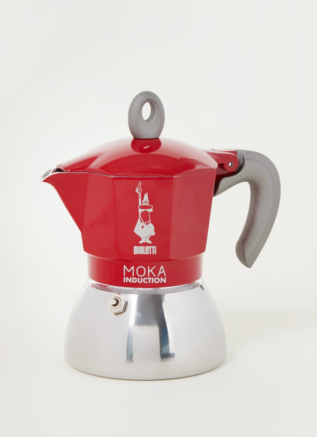 Bialetti Moka Inductie percolator 4-kops - voorkant 2 steenrood