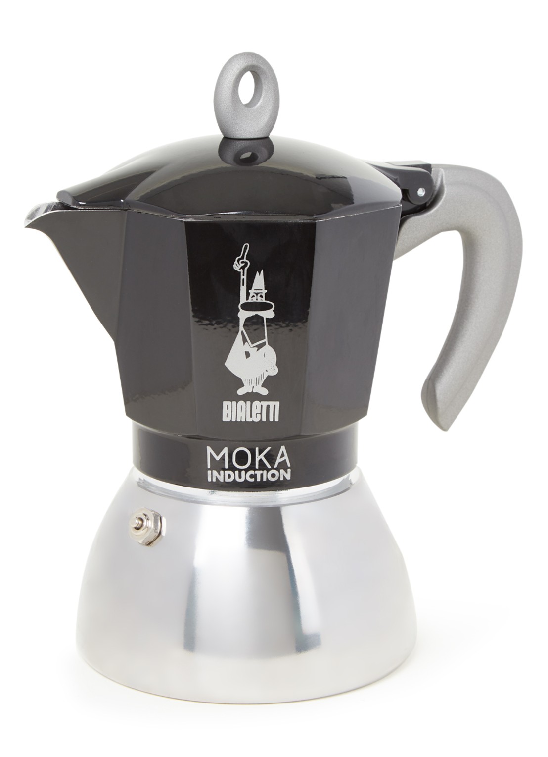 Bialetti Moka Inductie percolator 6-kops - voorkant zwart