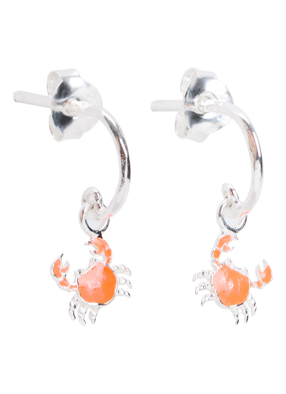 Bibi Camille Crab oorstekers van zilver - voorkant zilver