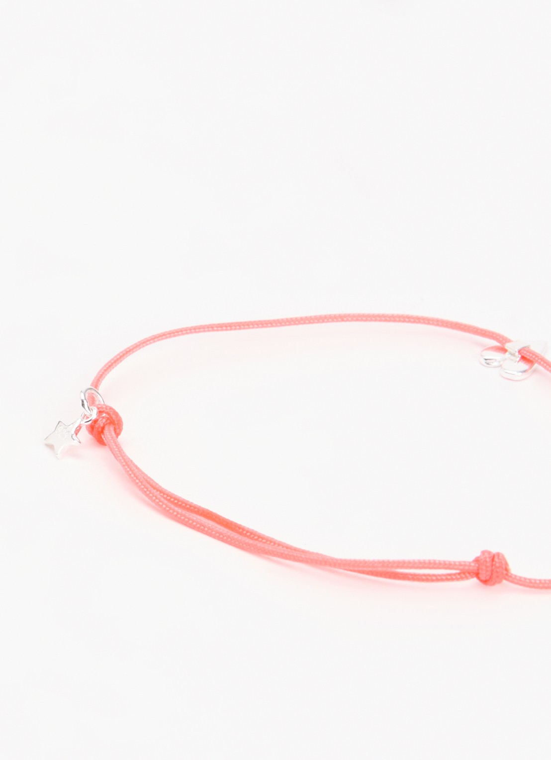 Bibi Camille Heart Rope S armband met bedel - detail 2 roze