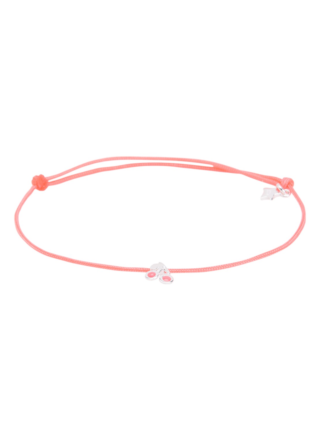 Bibi Camille Heart Rope S armband met bedel - voorkant fuchsia