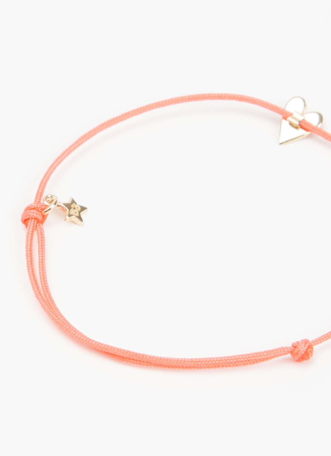 Bibi Camille Heart Rope S armband met bedel - detail lichtroze
