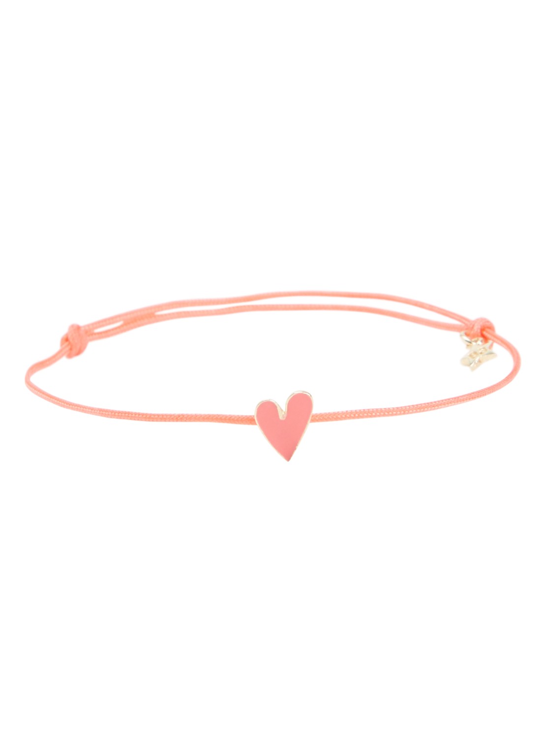 Bibi Camille Heart Rope S armband met bedel - voorkant 3 lichtroze