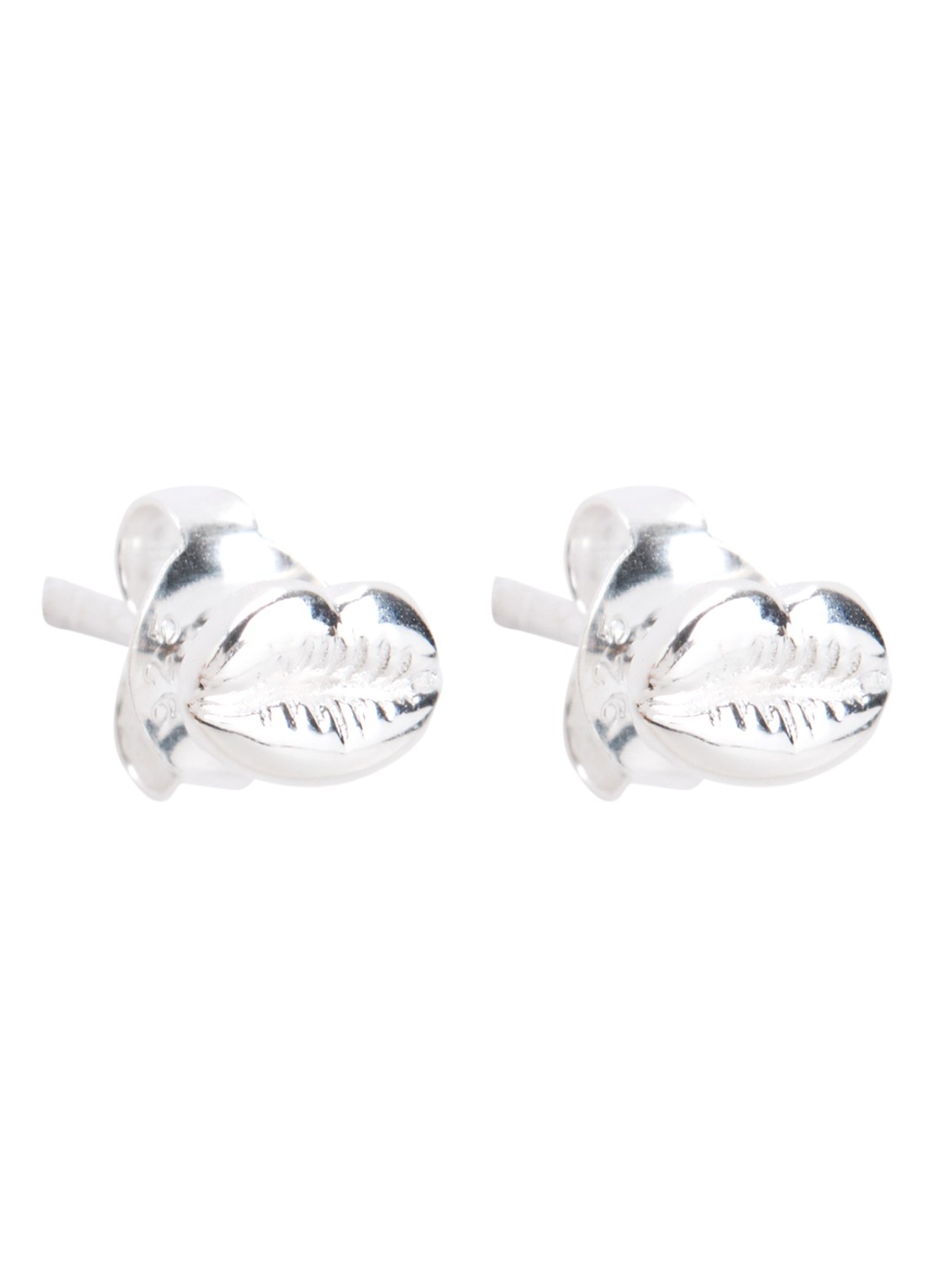 Bibi Camille Lips oorknopjes - voorkant 3 zilver