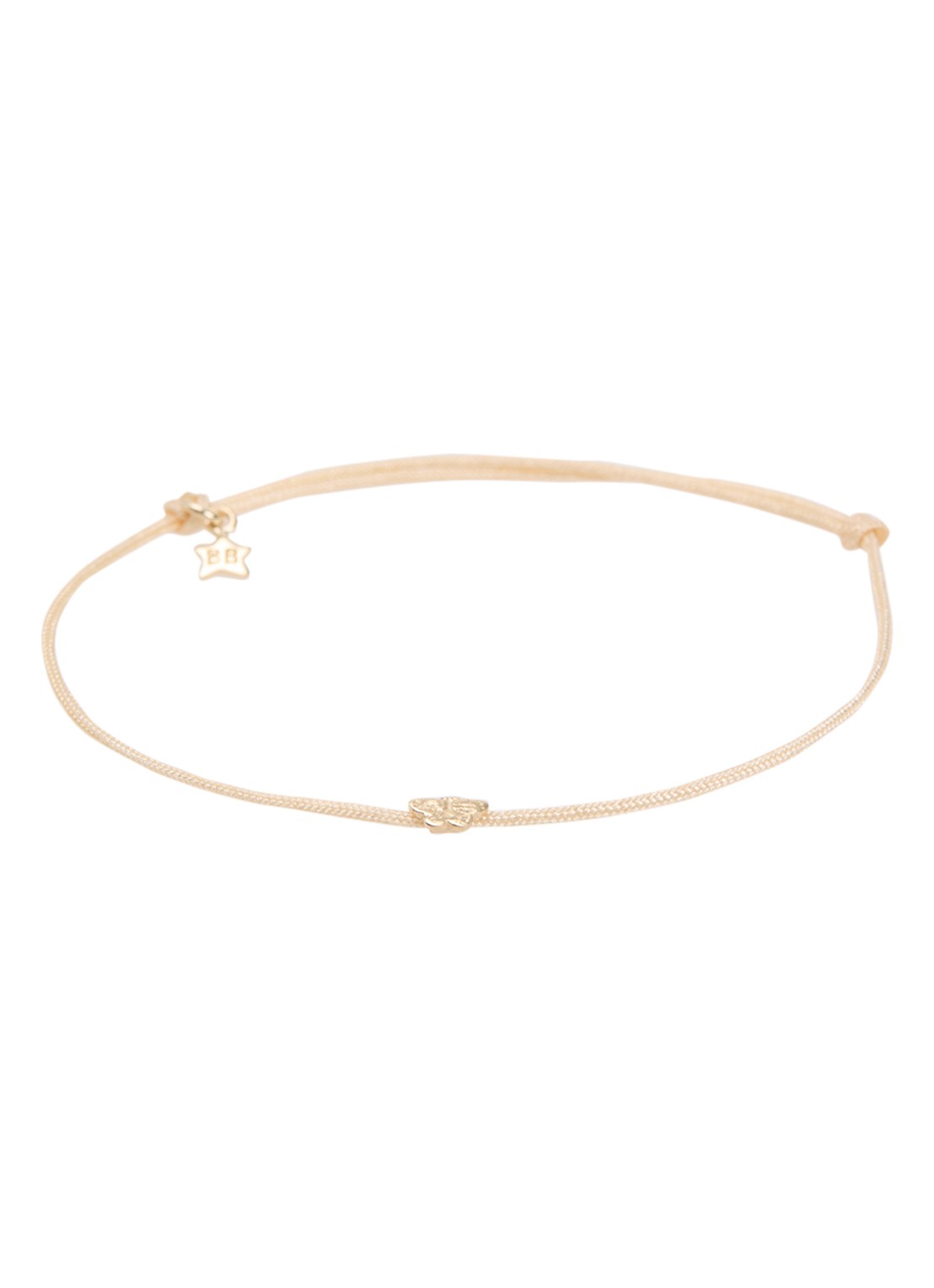 Bibi Camille Mini Butterfly armband met bedel - voorkant beige