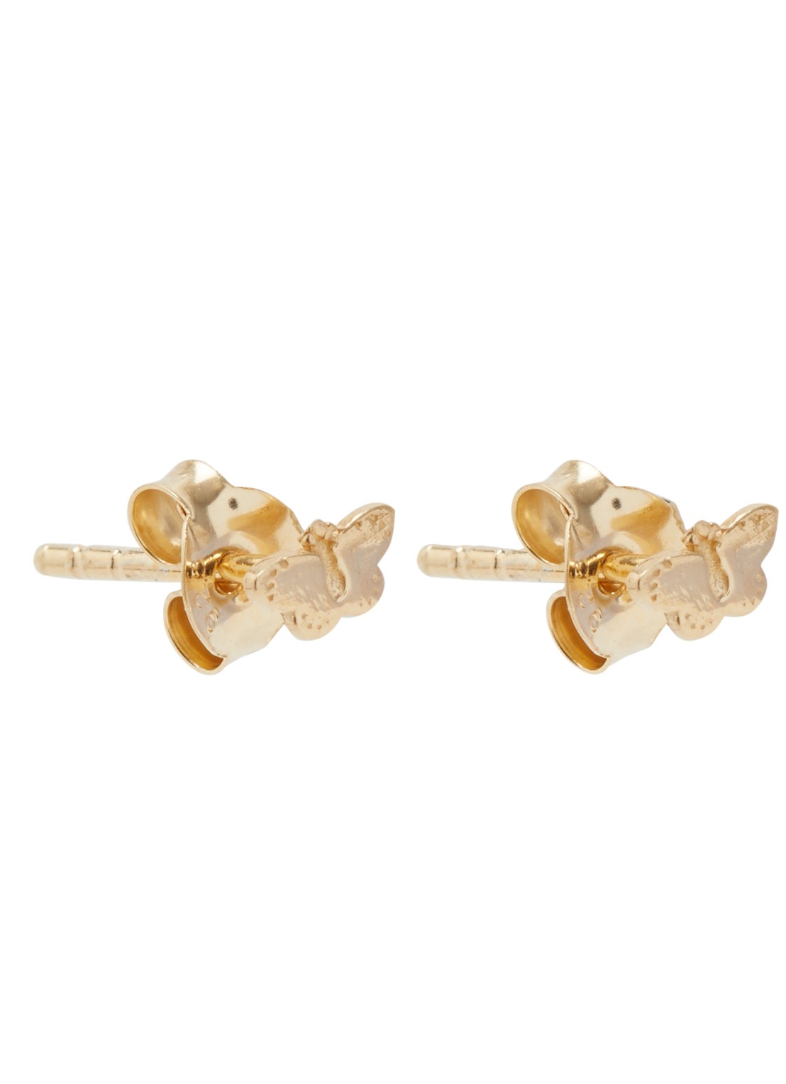 Bibi Camille Mini Butterfly oorknopjes verguld - voorkant goud