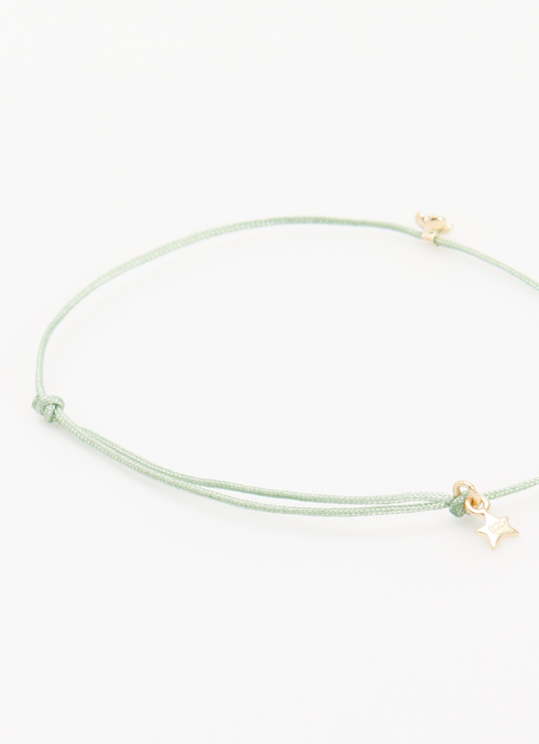 Bibi Camille Mini Flower armband met bedel - detail mosgroen