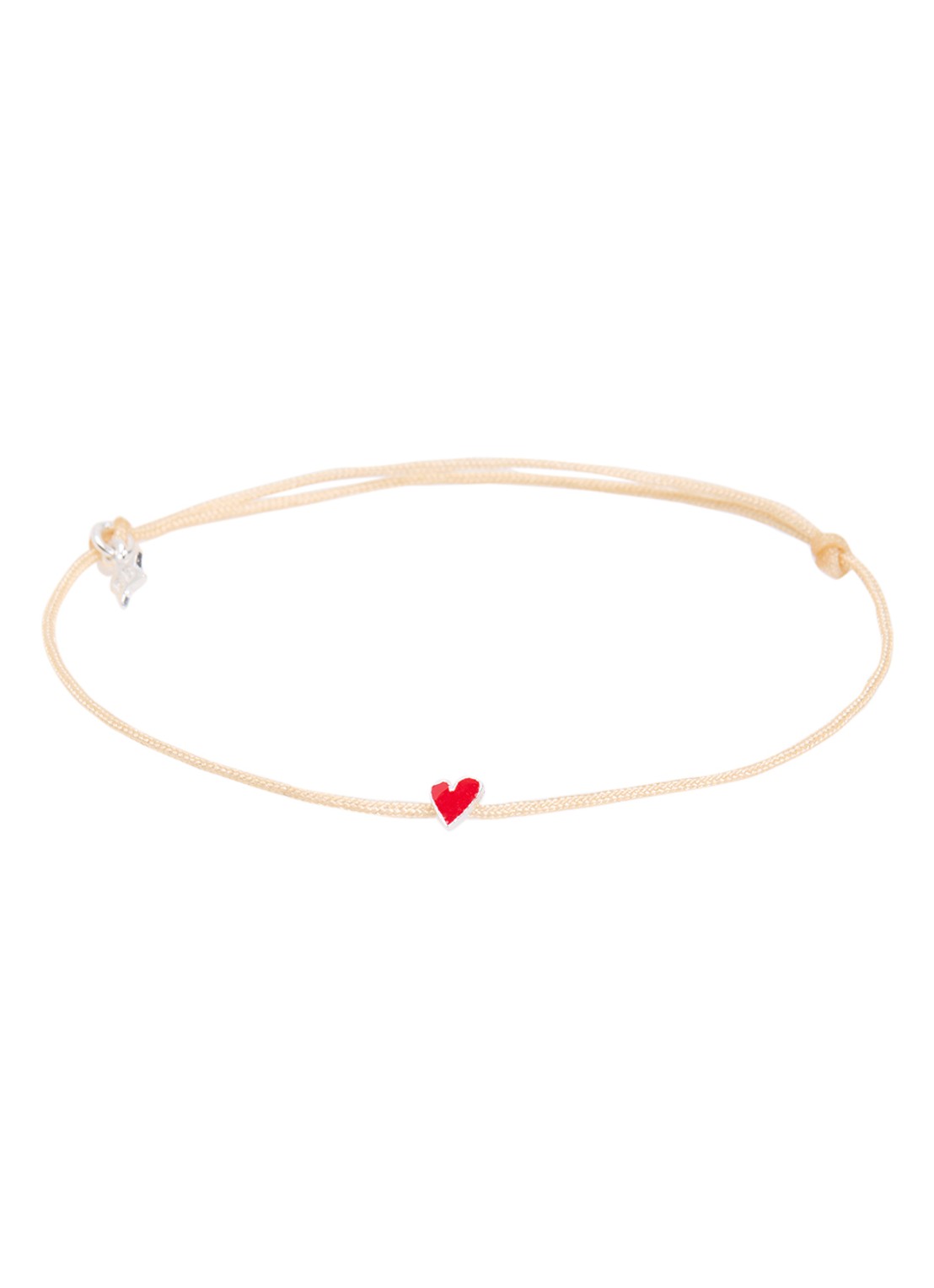 Bibi Camille Mini Heart S armband met bedel - voorkant rood