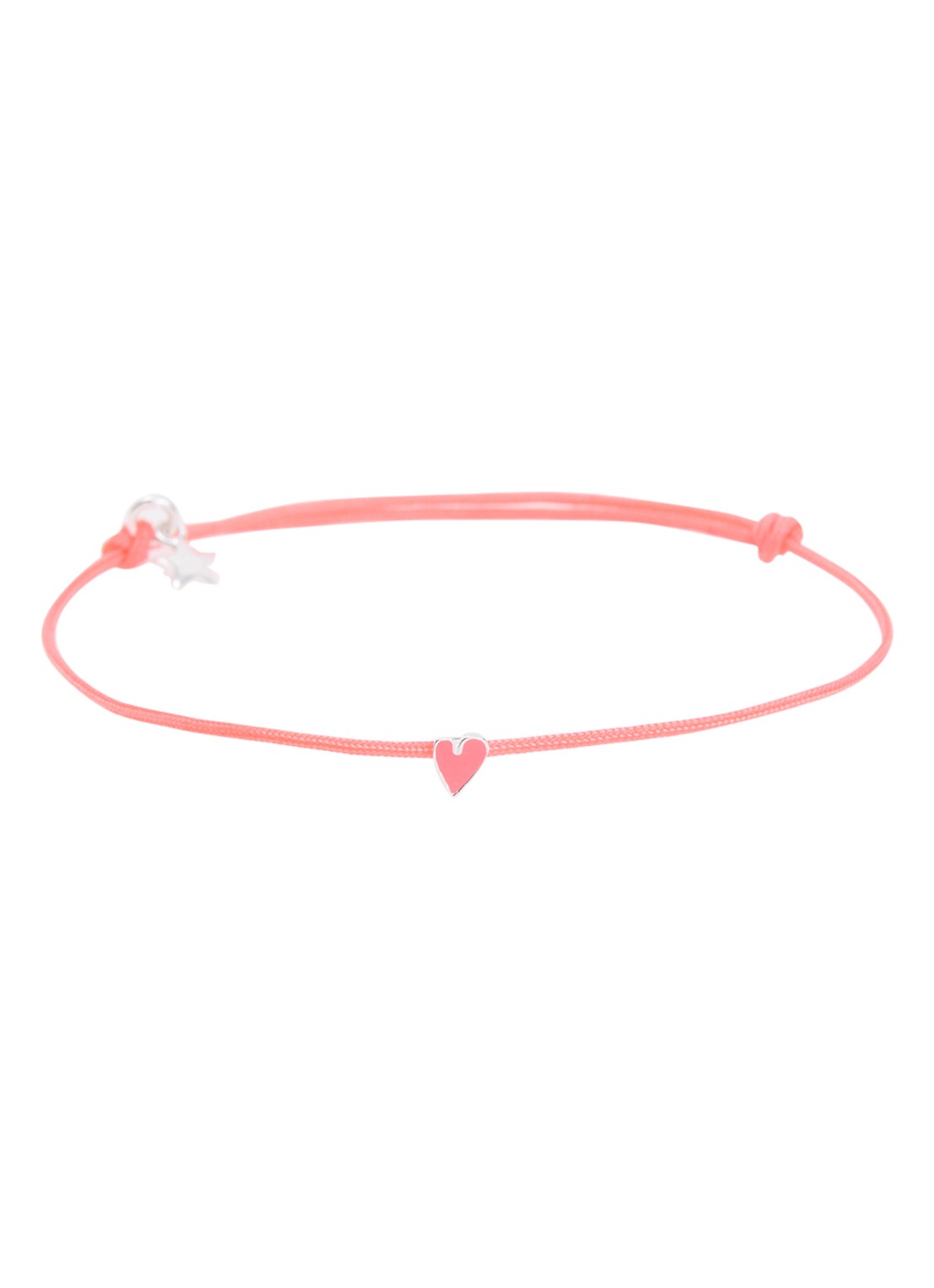 Bibi Camille Mini Heart S armband met bedel - voorkant fuchsia
