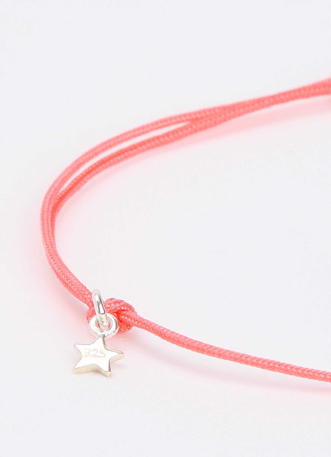 Bibi Camille Mini Smile Rope armband met bedel - detail 2 roze