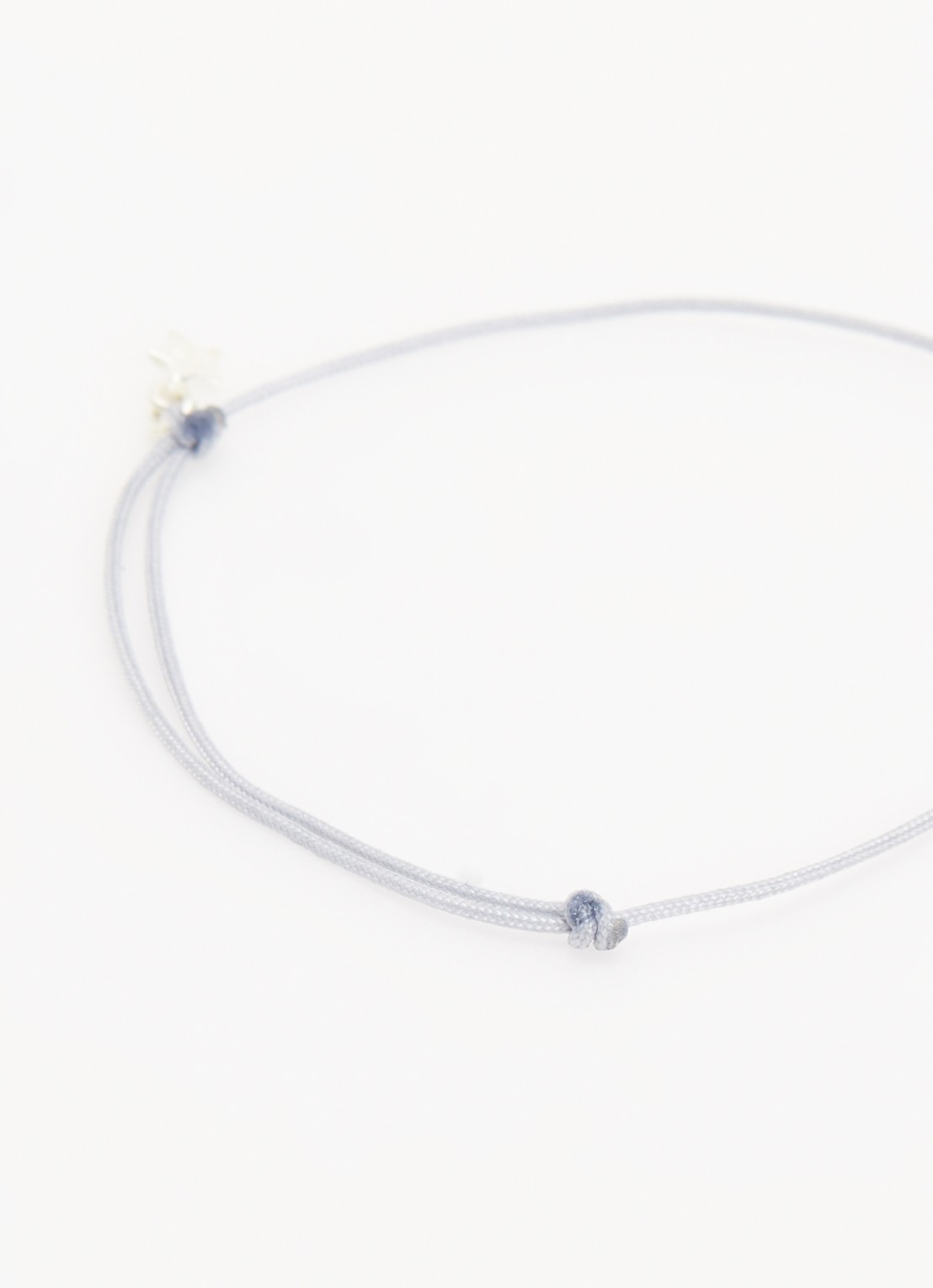 Bibi Camille Mini Smile Rope armband met bedel - detail 2 blauwgrijs