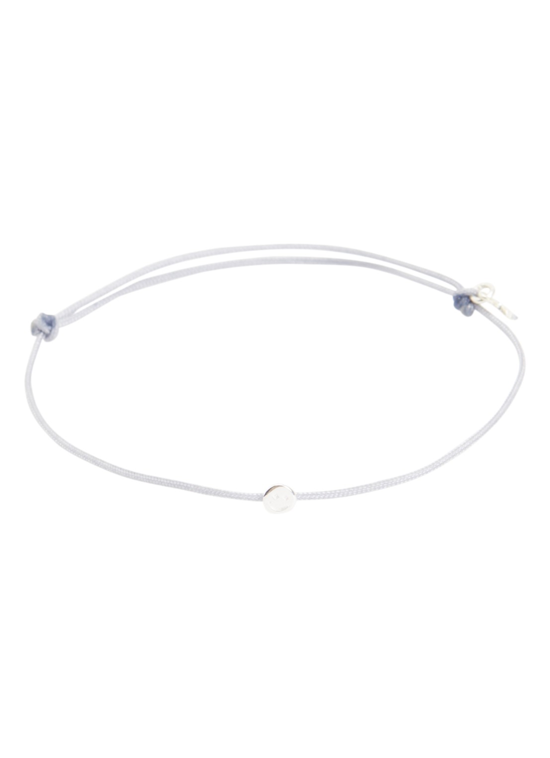 Bibi Camille Mini Smile Rope armband met bedel - voorkant blauwgrijs