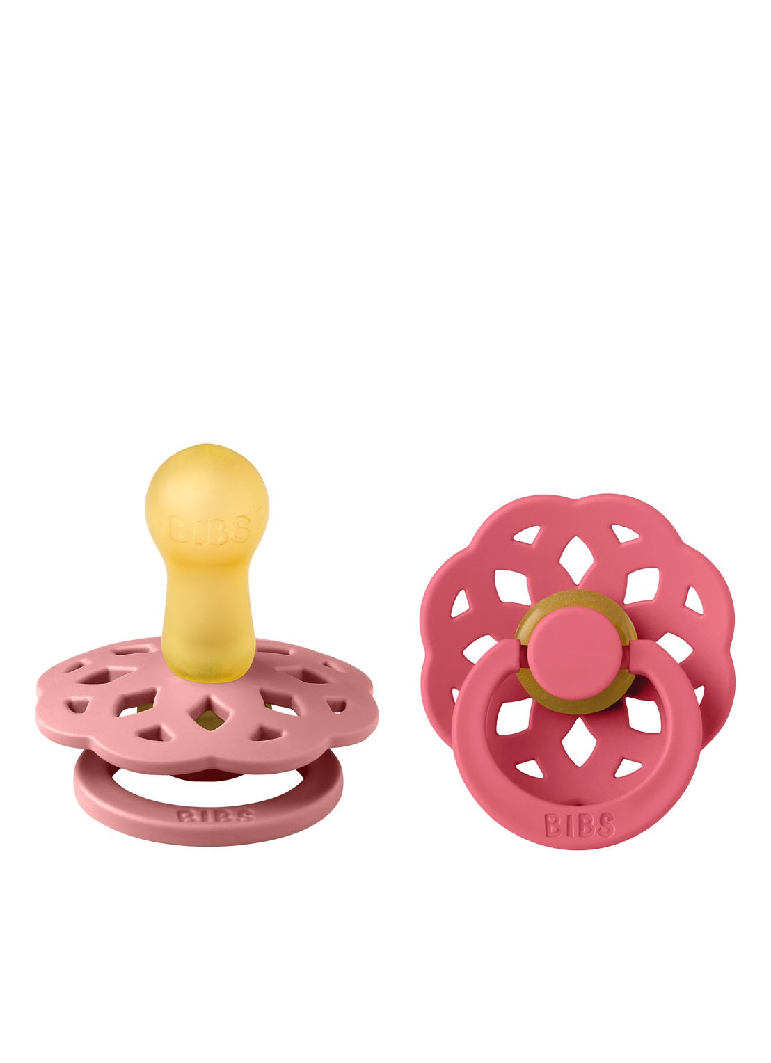 BIBS Boheme fopspeen in 2-pack  - voorkant 5 donkerroze