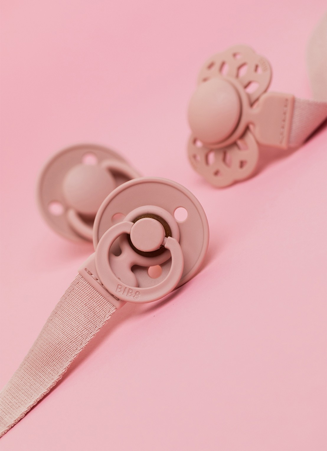 BIBS Clip speenkoord - voorkant 2 oudroze