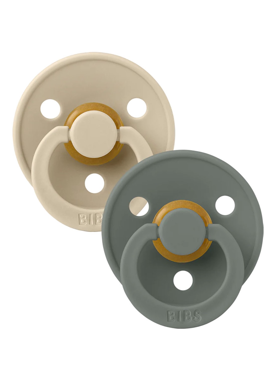 BIBS Colour fopspeen in 2-pack - voorkant olijfgroen