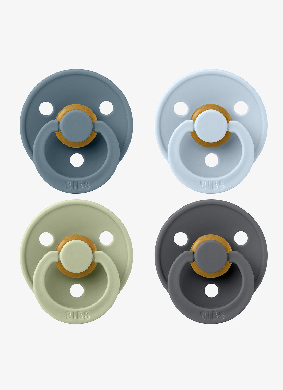 BIBS Fopspeen in 4-pack - voorkant multicolor