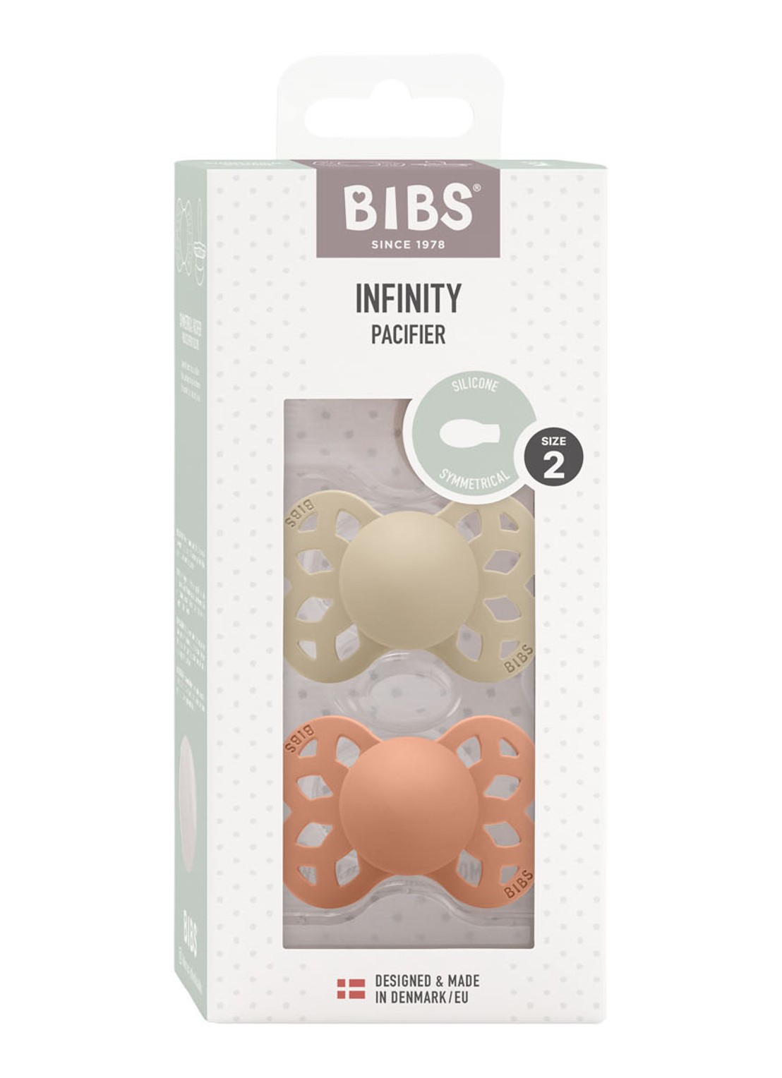 BIBS  Infinity fopspeen in 2-pack - voorkant 2 roze