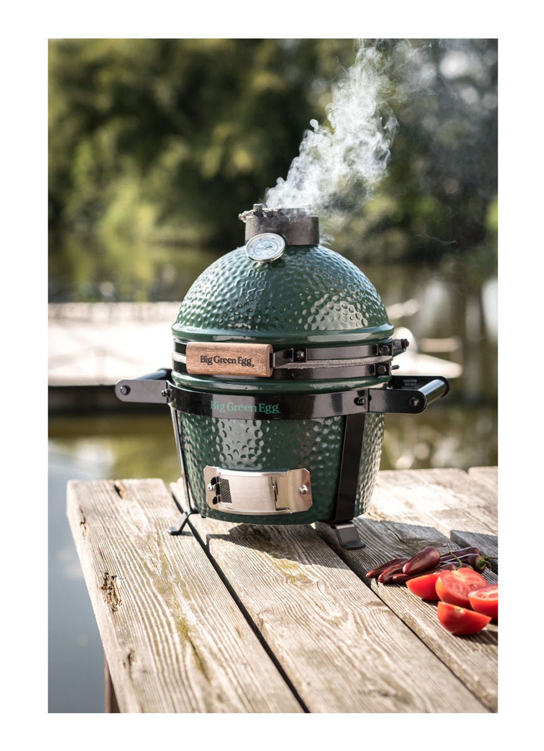 Big Green Egg Mini kamado barbecue met carrier 2-delig - detail 3 groen