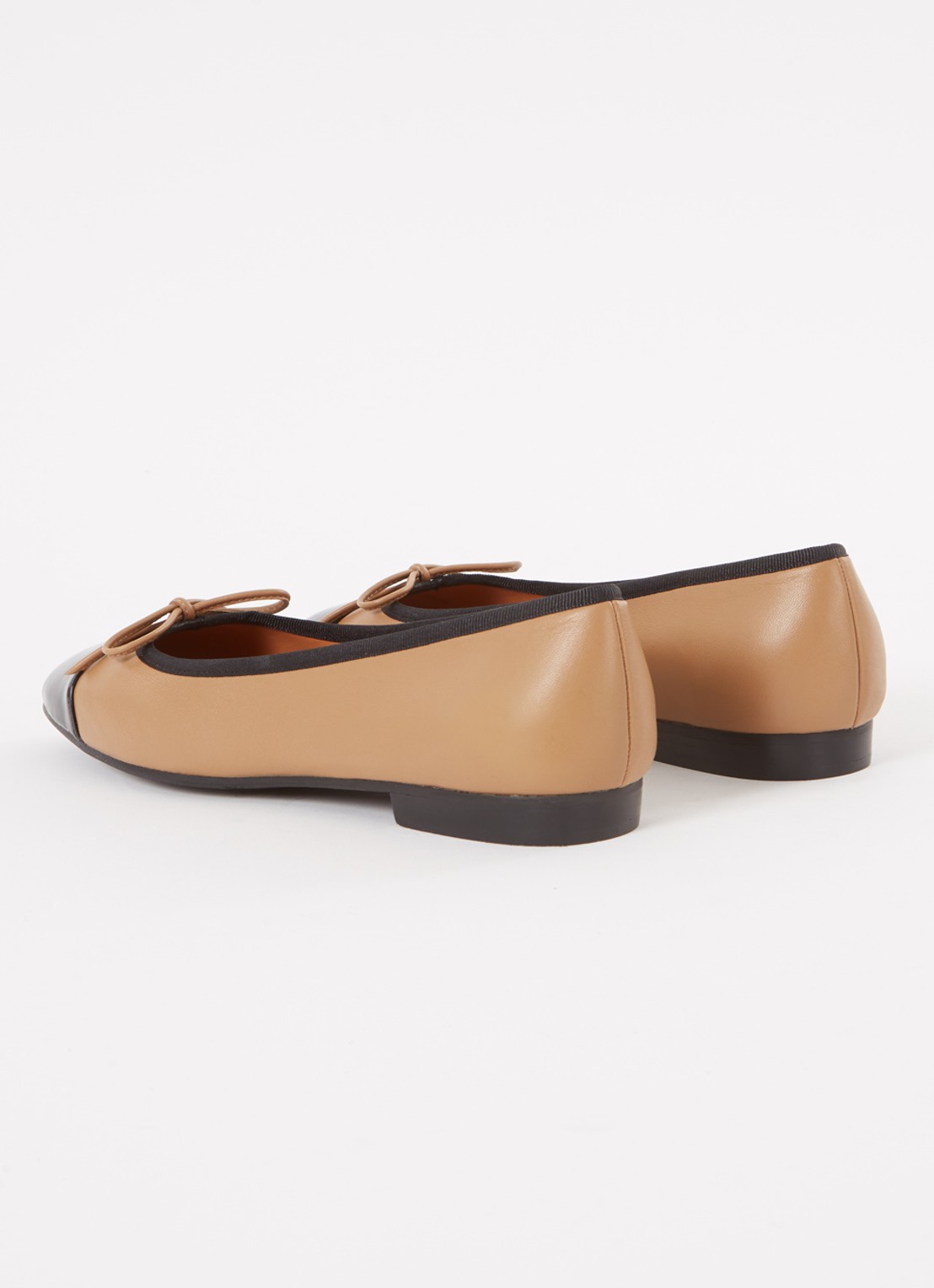 Billi Bi Ballerina van leer - detail 3 donkerbeige