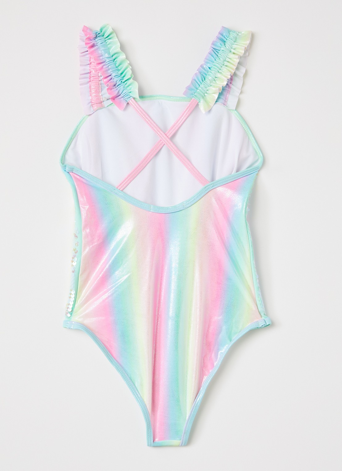 Billieblush Badpak met pailletten - voorkant 2 roze