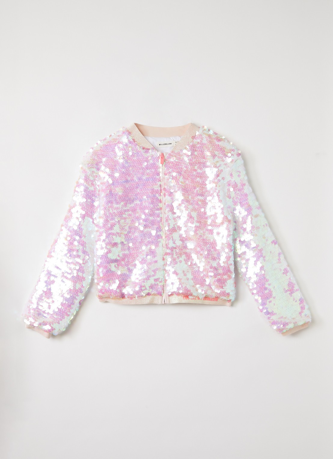 Billieblush Bomberjack met pailletten - voorkant roze