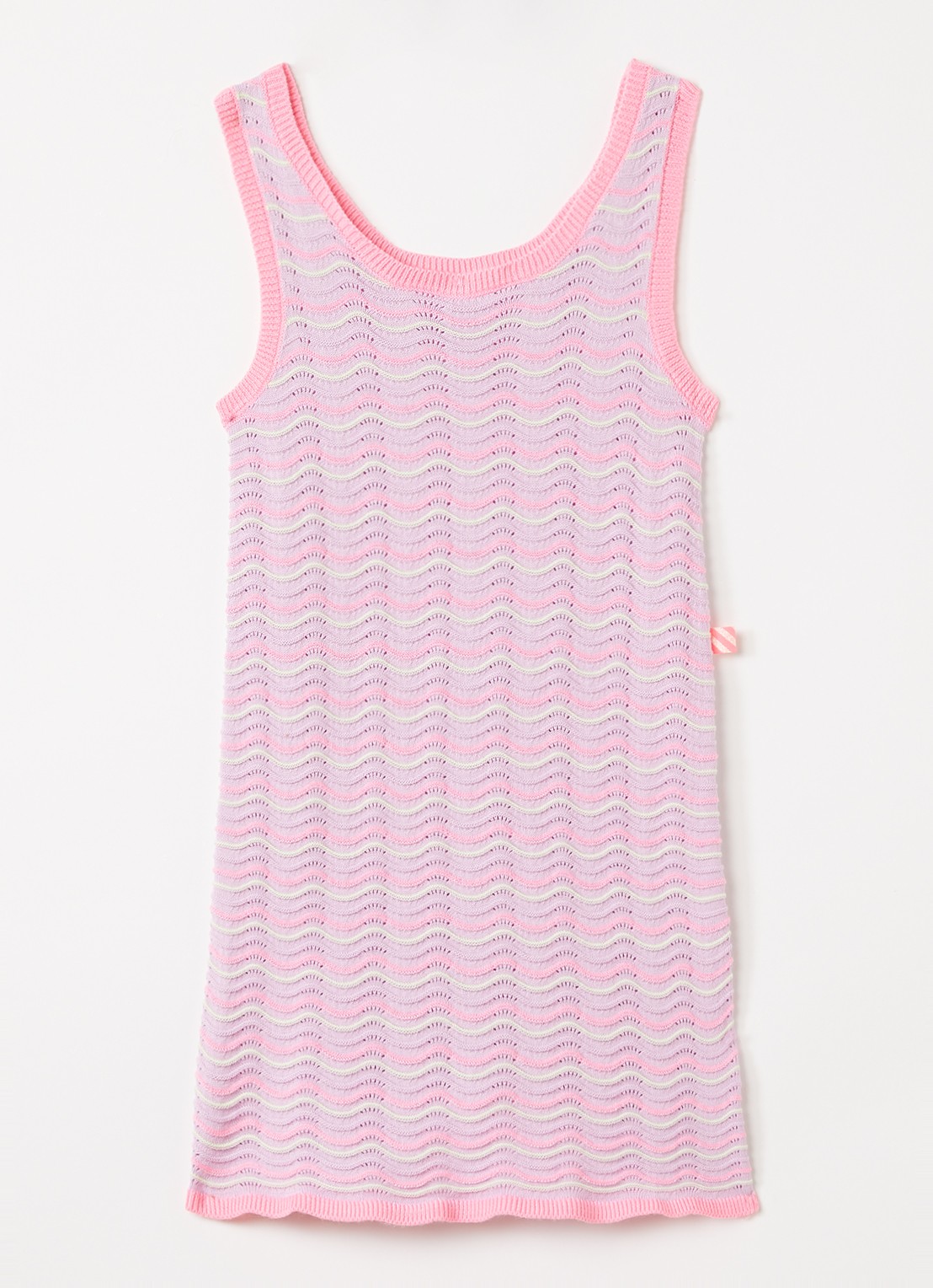 Billieblush Grofgebreide jurk met streepprint - voorkant 2 paars
