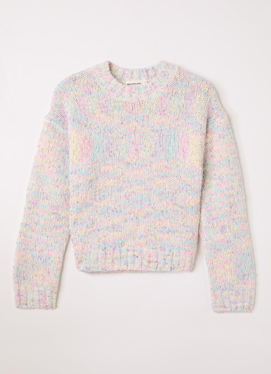 Billieblush Grofgebreide trui met gemêleerd dessin en lurex - voorkant 2 ivoor