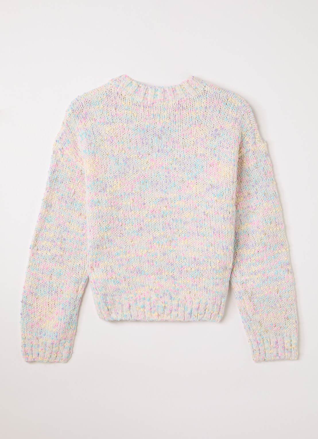 Billieblush Grofgebreide trui met gemêleerd dessin en lurex - voorkant 3 ivoor