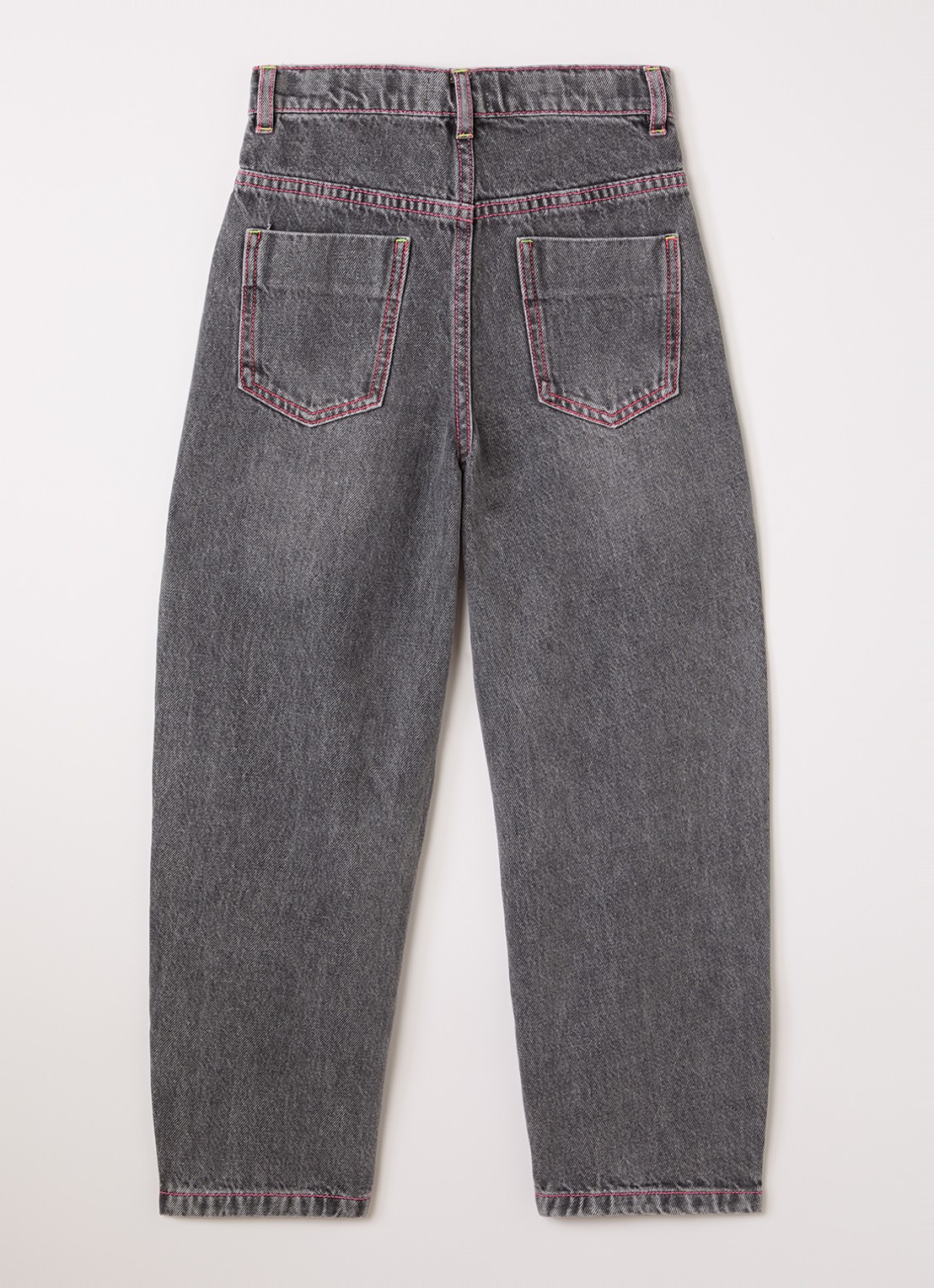 Billieblush High waist tapered jeans met borduring - voorkant 3 middengrijs