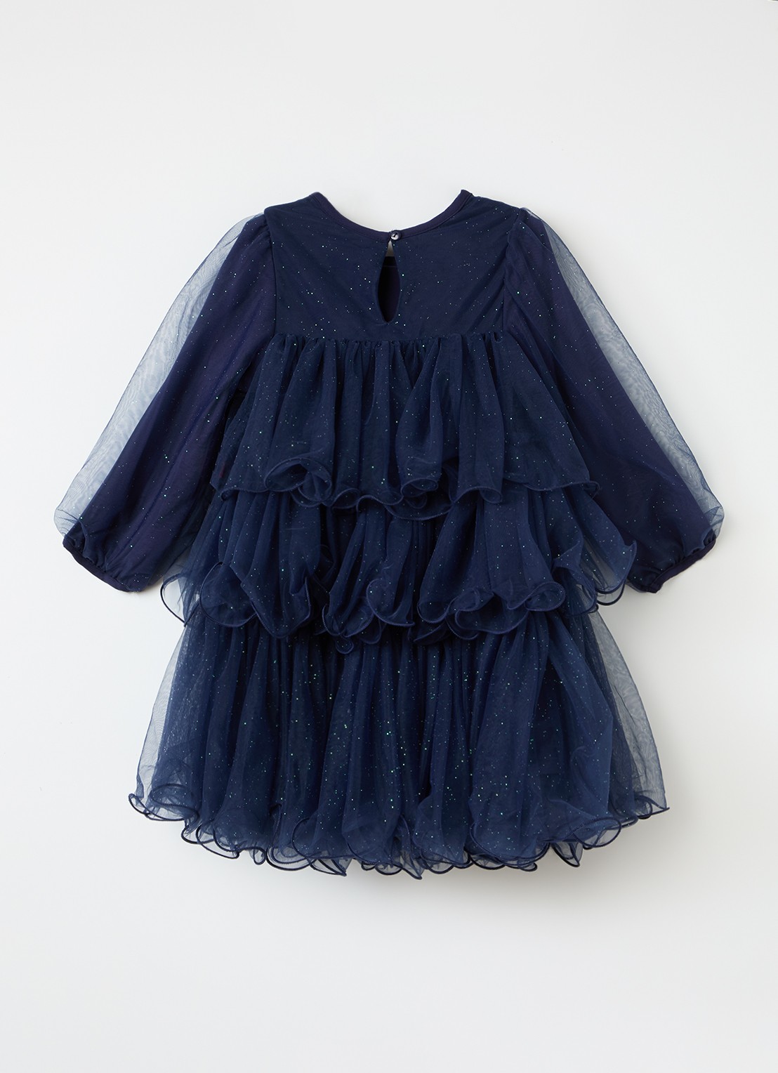 Billieblush Jurk met tule - voorkant 2 donkerblauw