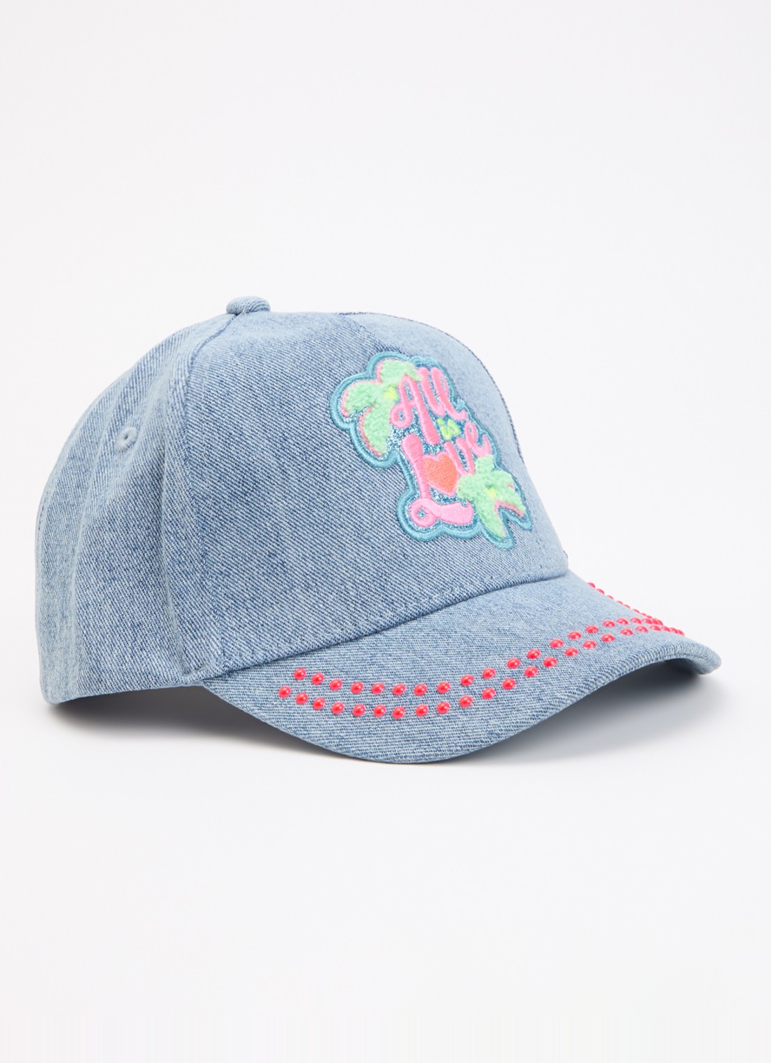 Billieblush Pet van denim met print en studs - voorkant 2 denim