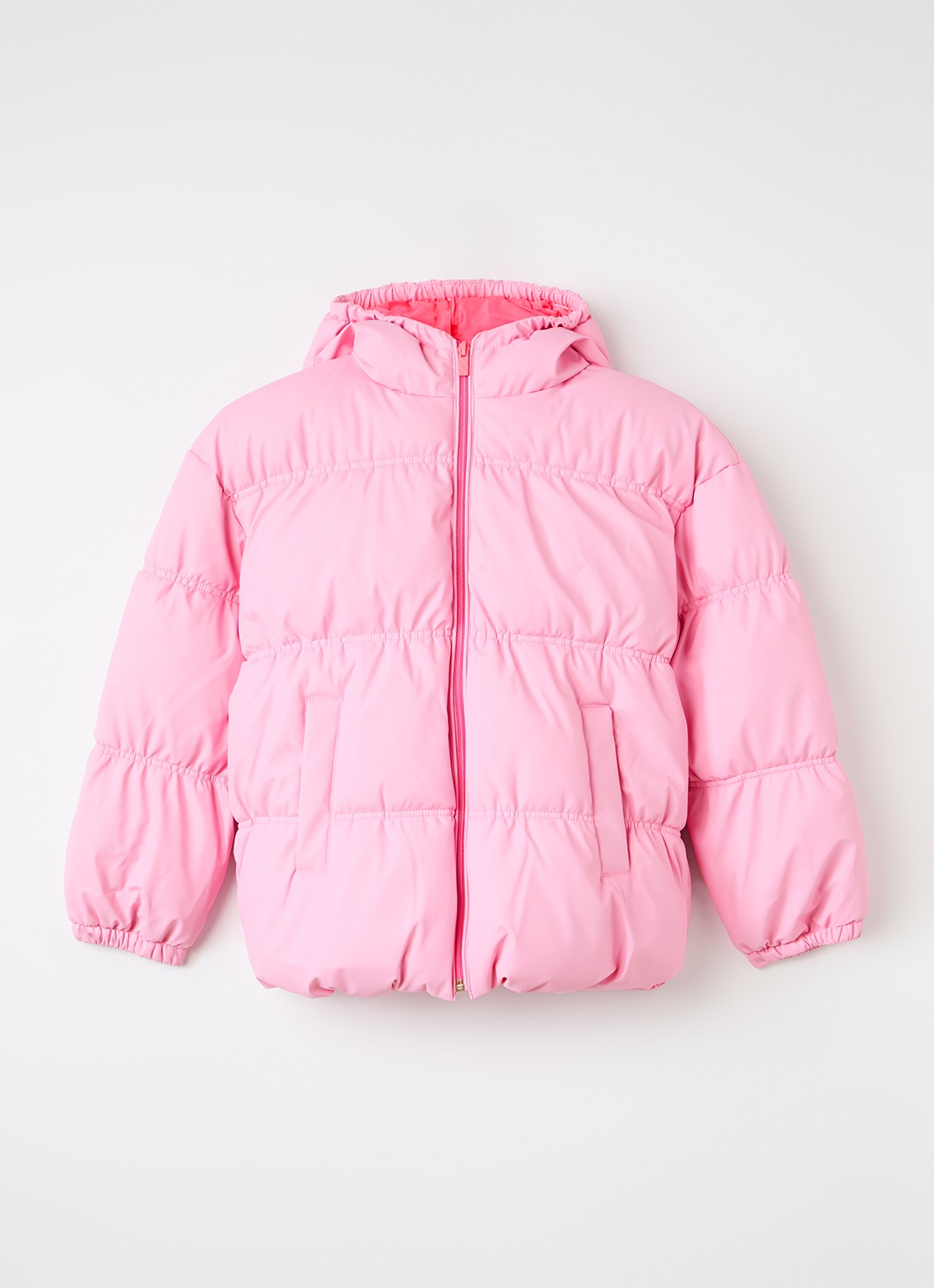 Billieblush pufferjas met logo - voorkant roze