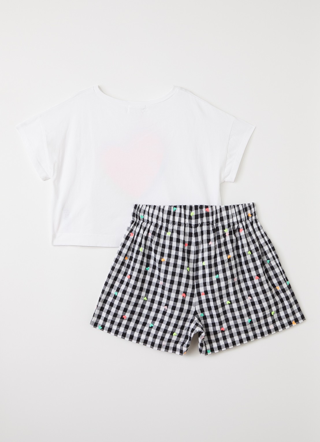 Billieblush Set van T-shirt met korte broek 2-delig - voorkant 2 wit