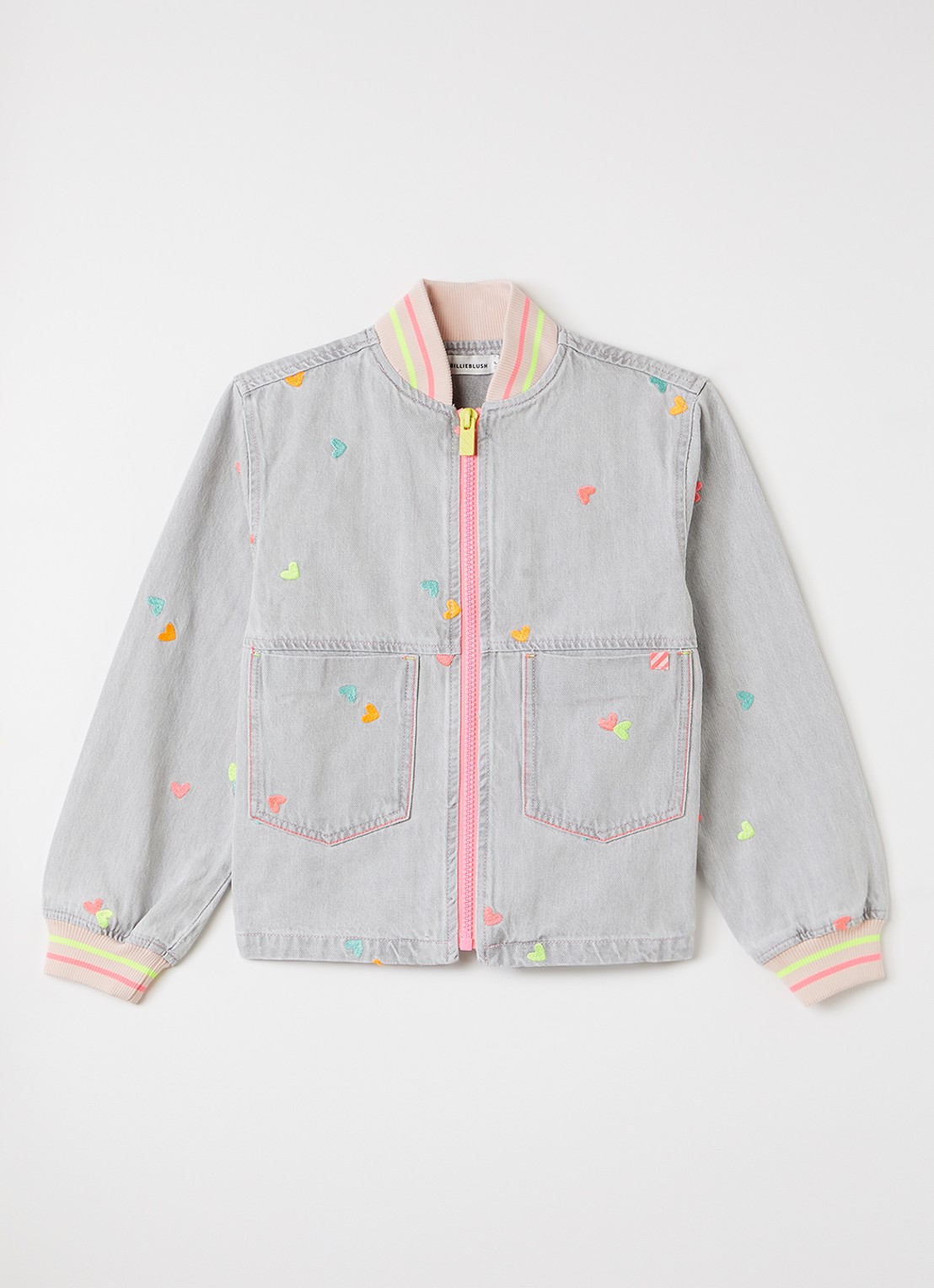 Billieblush Spijkerjas met borduring - voorkant grijs
