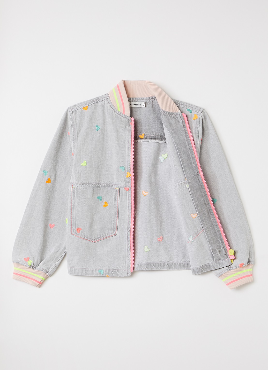 Billieblush Spijkerjas met borduring - voorkant 2 grijs