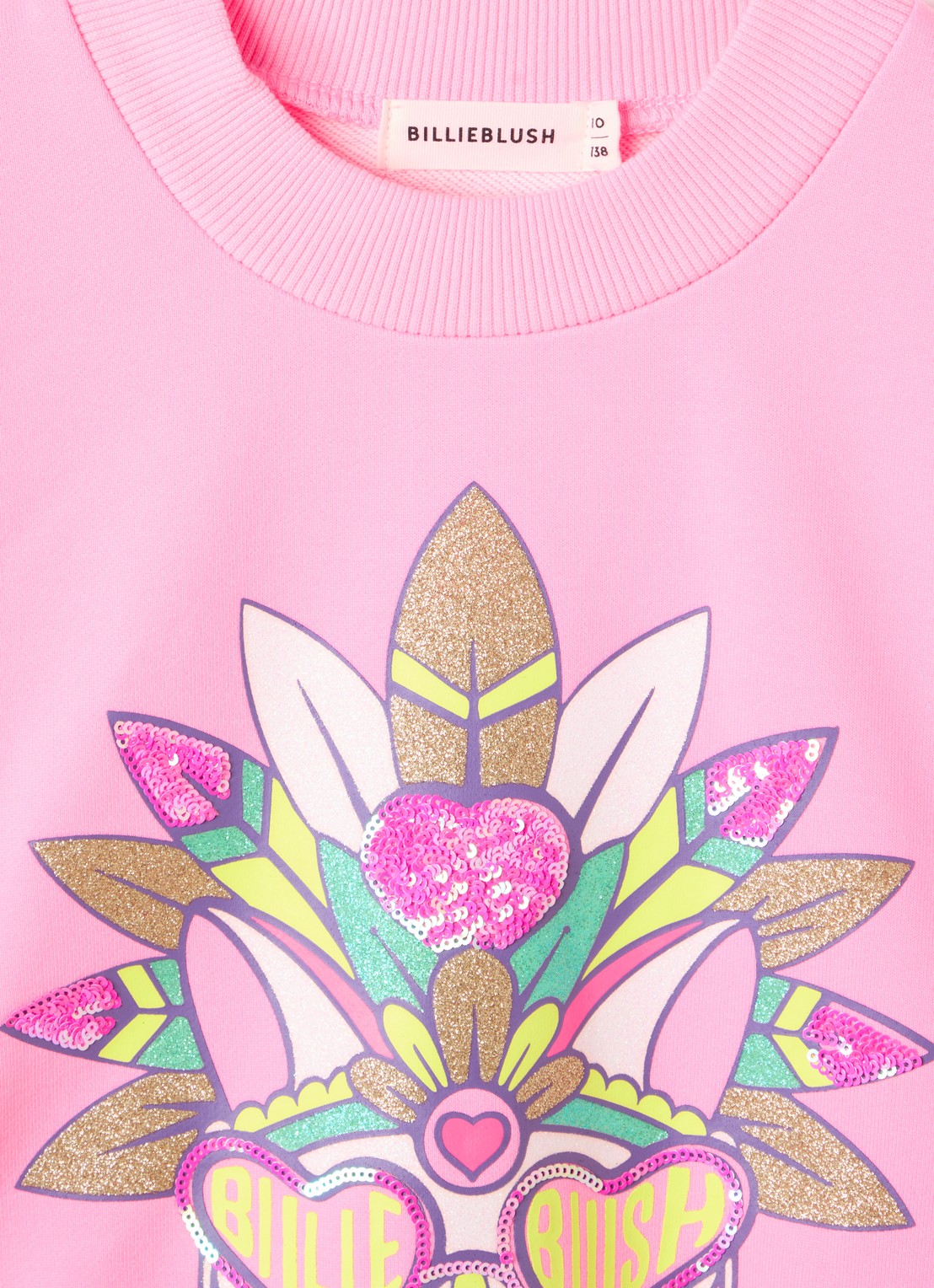Billieblush Sweater met glitter en pailletten - detail 3 neonroze