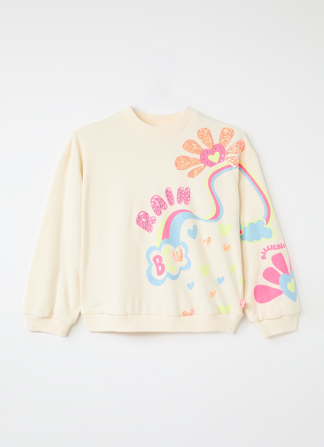 Billieblush Sweater met pailletten - voorkant 2 gebroken wit