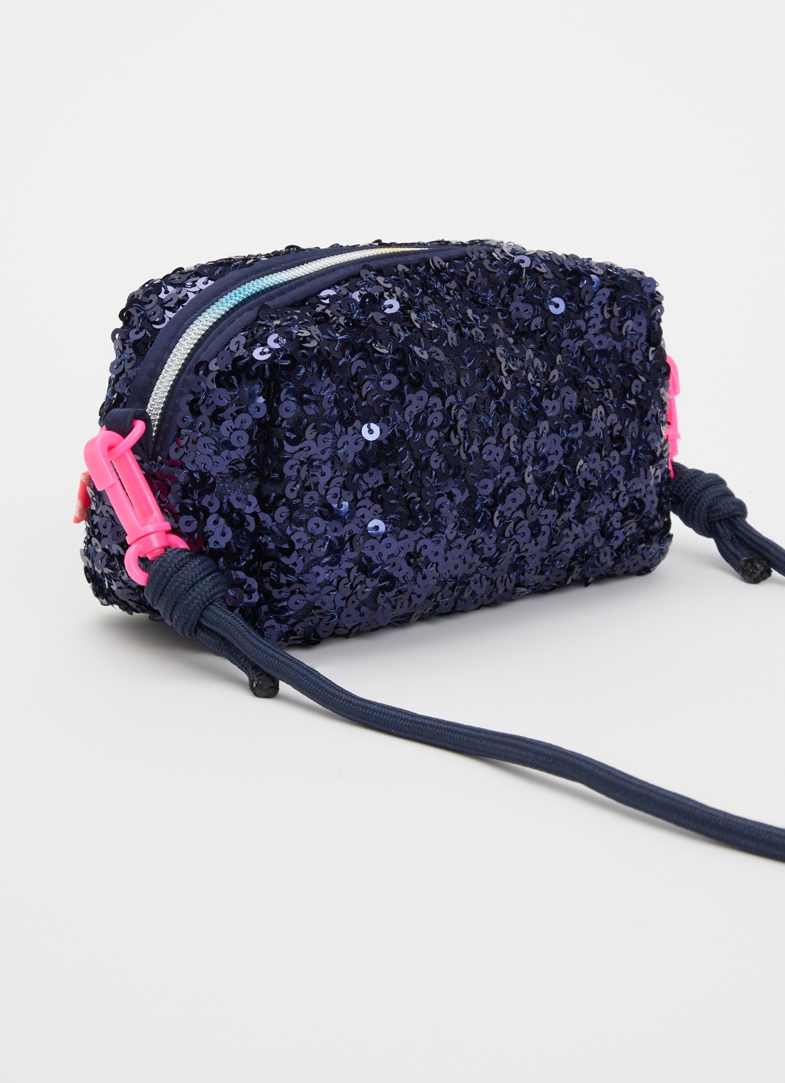 Billieblush Trousse toilettas met pailletten  - achterkant donkerblauw