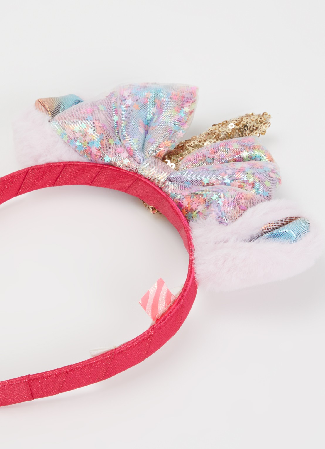 Billieblush Unicorn haarband met applicatie  - voorkant 2 roze