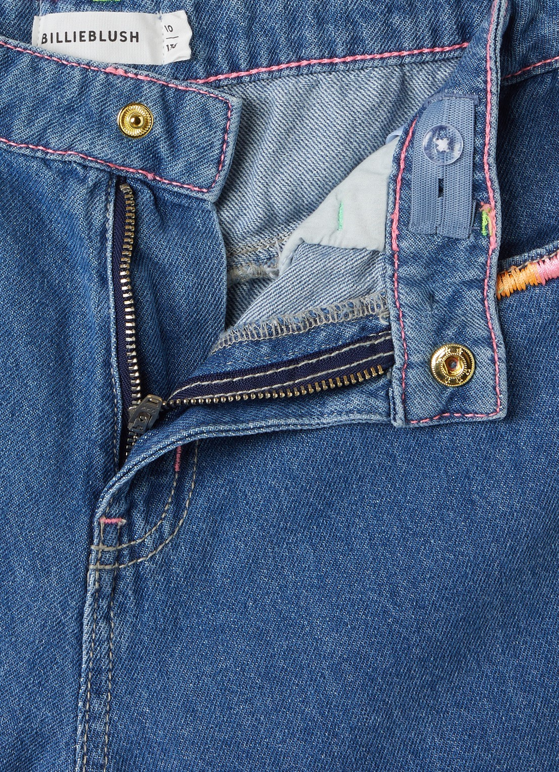 Billieblush Wide leg korte broek van denim - detail indigo
