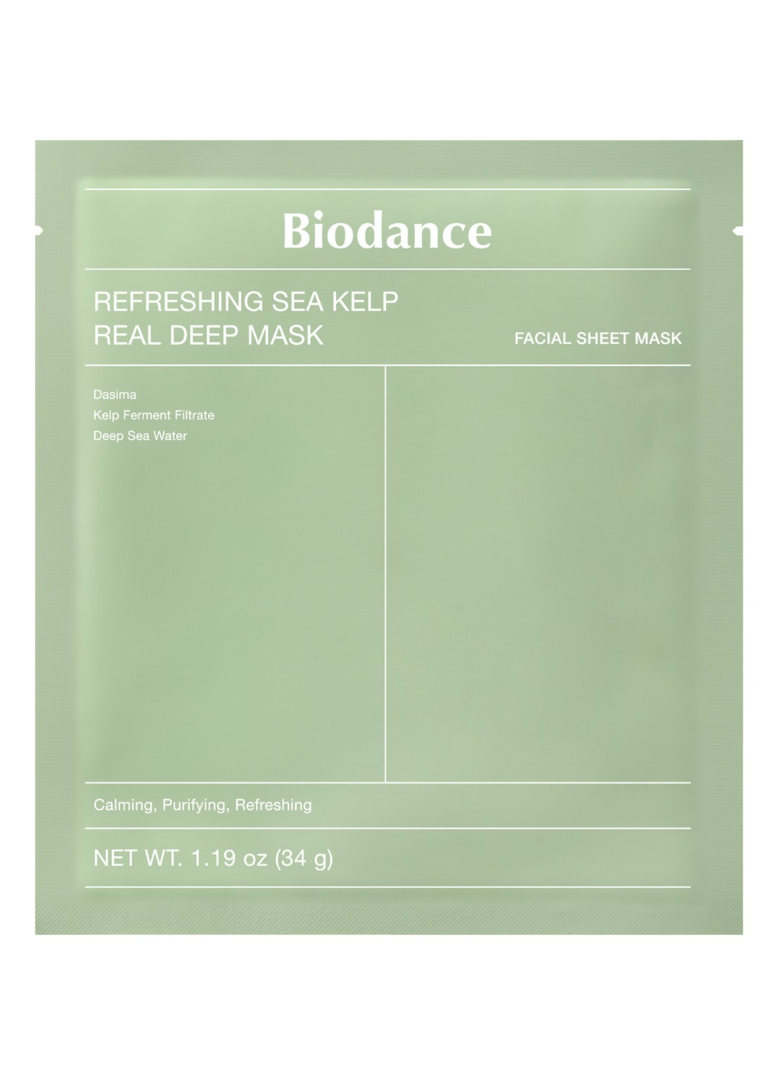 Biodance Refreshing Sea Kelp Real Deep Mask - gezichtsmasker 4 stuks - voorkant undefined
