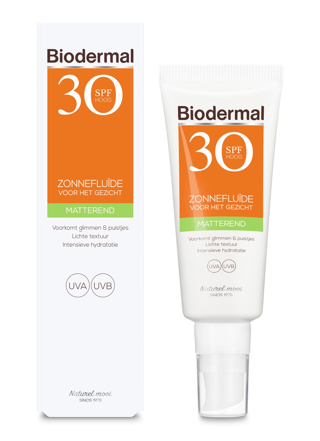 Biodermal Matterende Zonnefluïde gezicht SPF 30 - zonnebrand voor het gezicht - voorkant 2 undefined