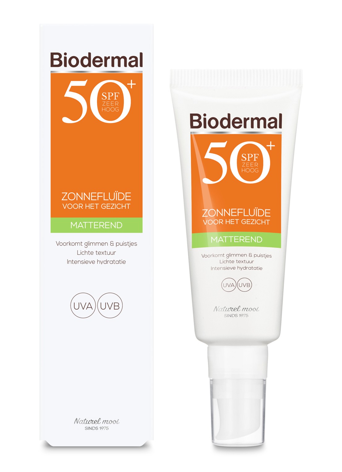 Biodermal Matterende Zonnefluïde gezicht SPF 50+ - zonnebrand voor het gezicht - voorkant 2 undefined