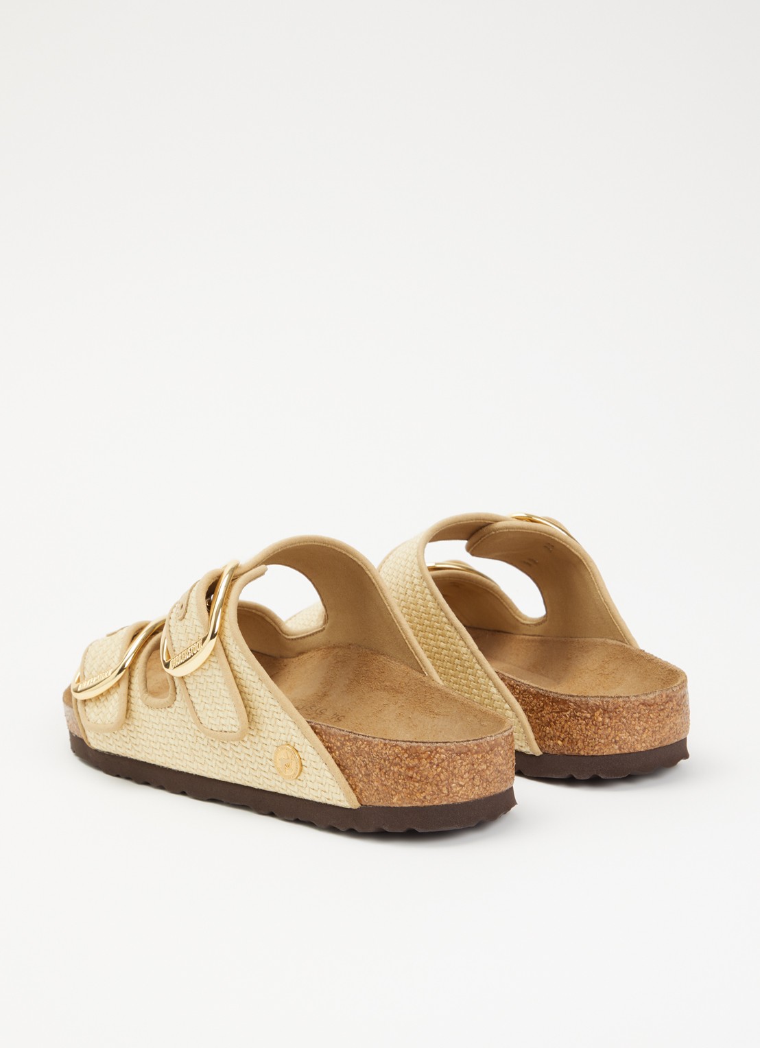 Birkenstock Arizona Big Buckle slipper van raffia - achterkant 5 beige