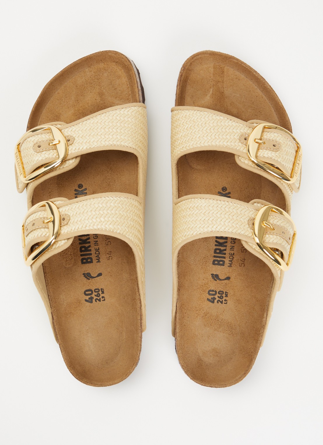 Birkenstock Arizona Big Buckle slipper van raffia - detail 3 beige