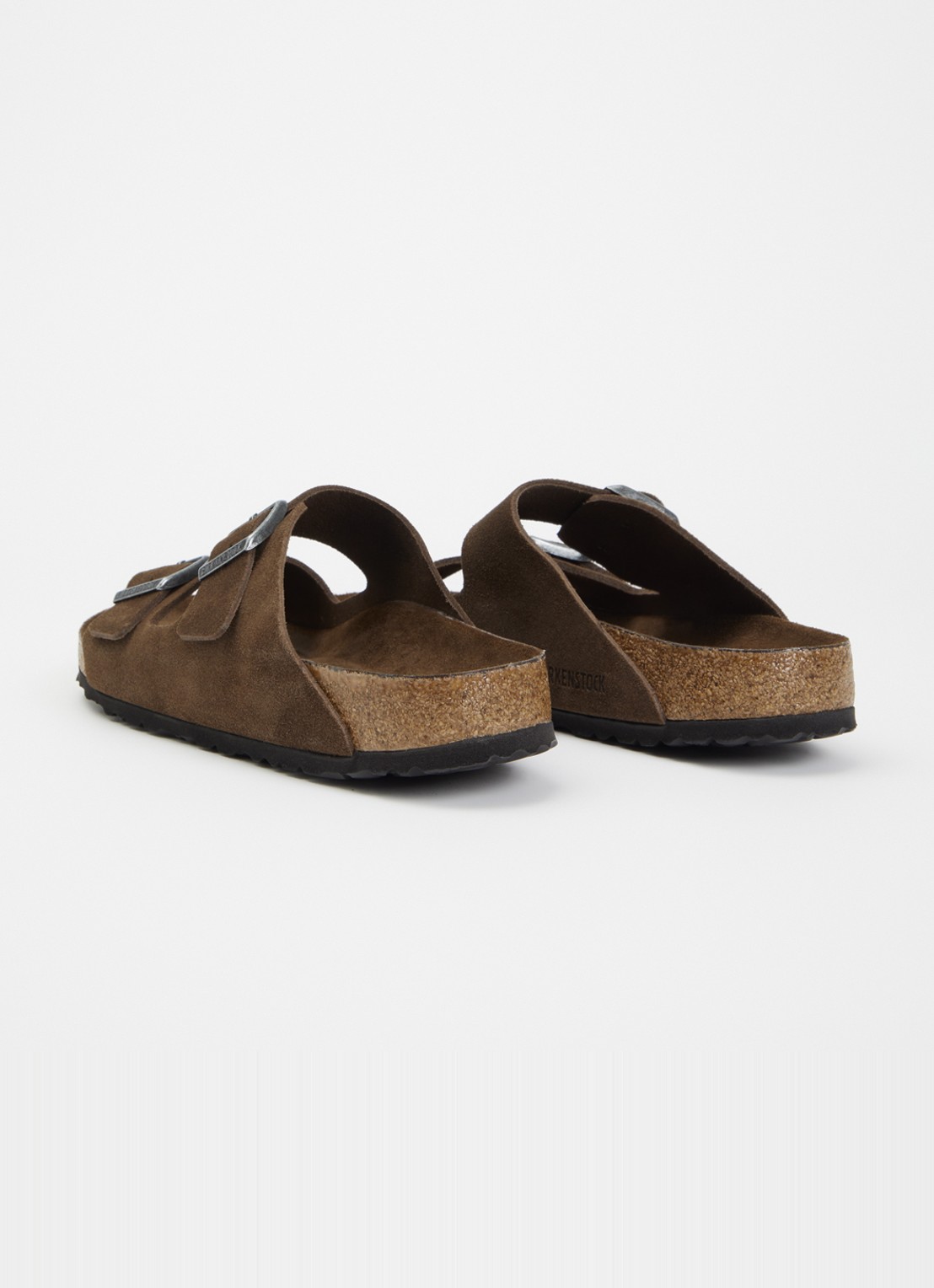 Birkenstock Arizona BS sandaal van suède - achterkant donkerbruin