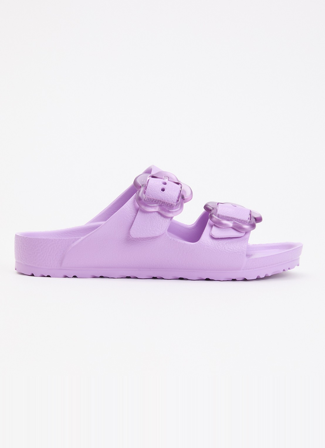 Birkenstock Arizona Flower Eva slipper met logo - voorkant 3 lila